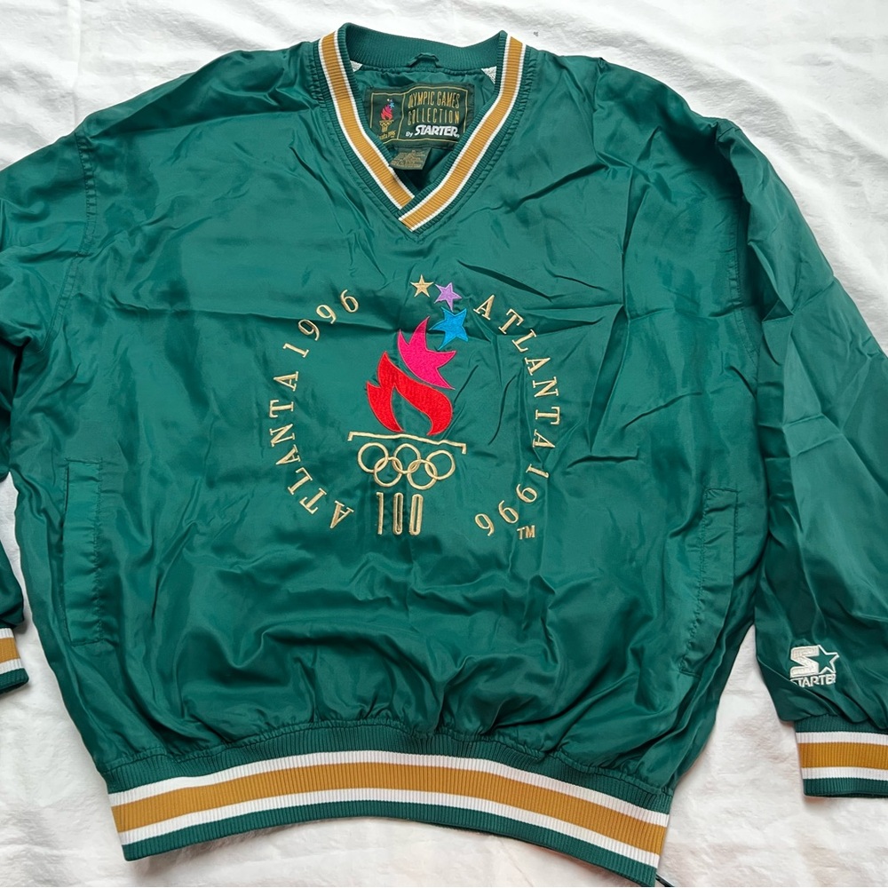 1996 Atlanta Olympics Starter Jacket X-Large Green Centennial Olympic Games VTG